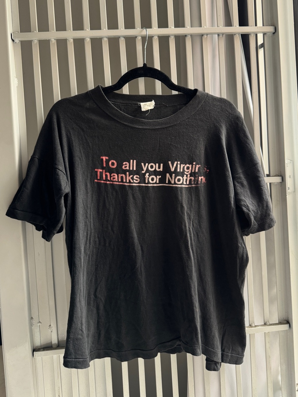 vintage 1970s "To all you Virgins Thanks for Nothing" Gradient Graphic T-shirt